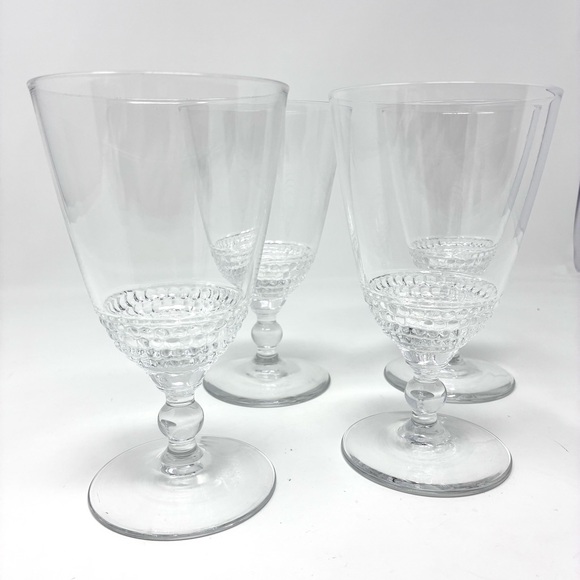 Duncan & Miller Teardrop Clear Stem Low Water Goblets Set of 4 Vintage Farmhouse - Picture 1 of 5